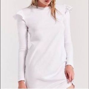 Silence + Noise White Long Sleeve T-Shirt Dress